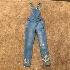 Forever 21 Skinny Overalls | Embroidered | sz 25